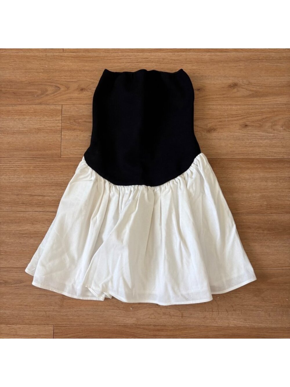 MESHKI Hannah Knit And Linen Mini Strapless Dress BAW NWT Women’s Size M